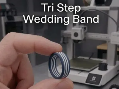 Tri Step Wedding Band