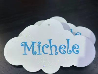 Cloud nameplate with name