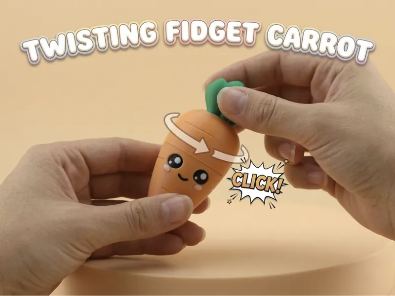 Cute Fidget Keychain Carrot - Print-in-Place