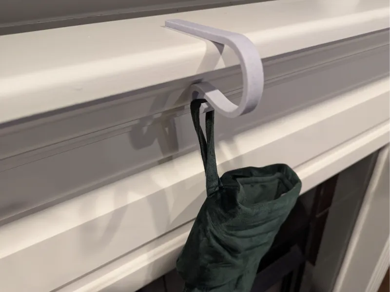 Christmas stocking fireplace mantle hanging hook