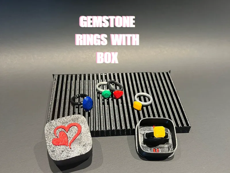 Gemstone Rings with Box