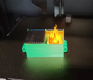 Dumpster Fire for your desktop with tealight