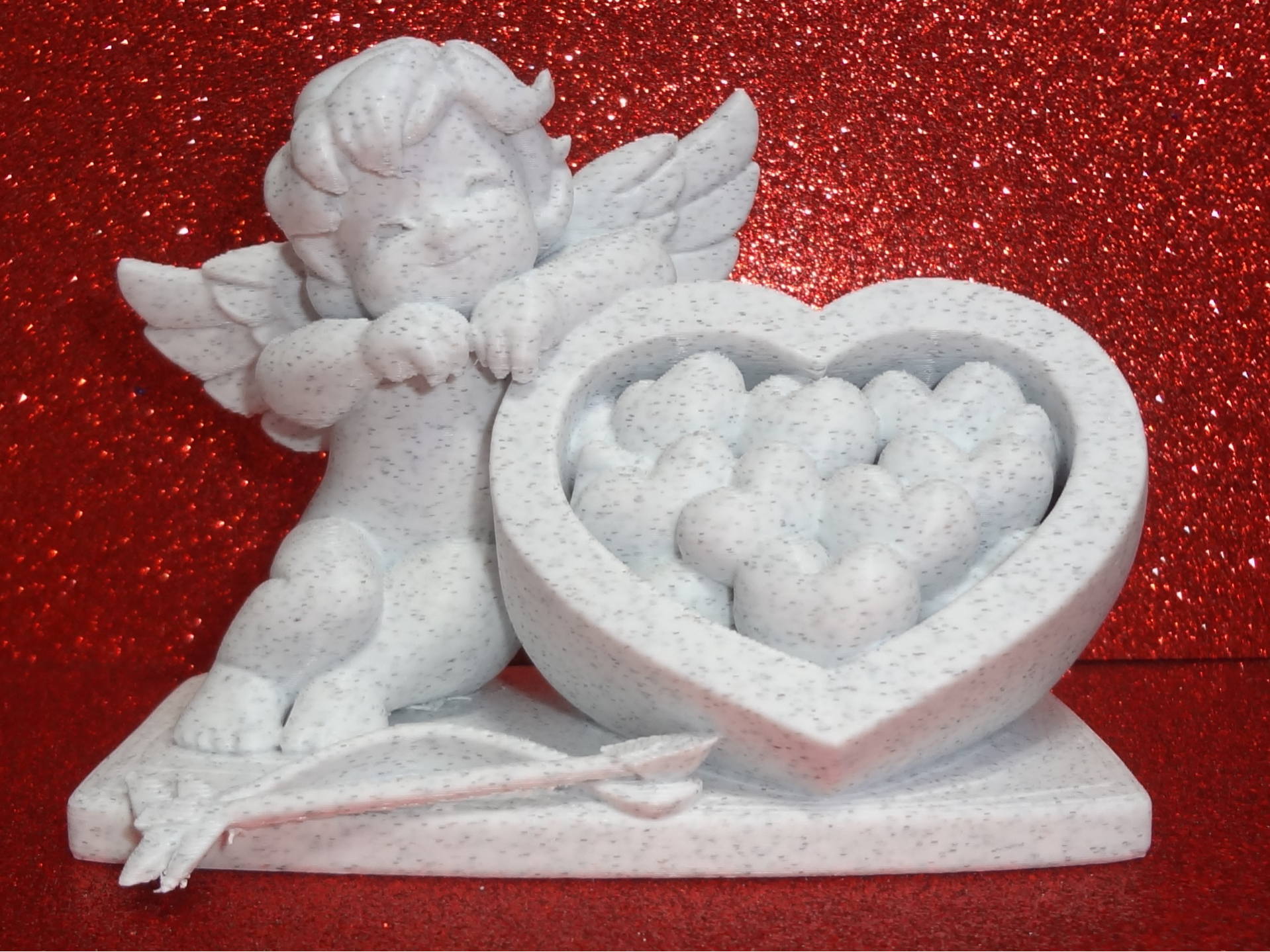 Cute Cupid on Break - Hearts Of Love! Stone Look! 