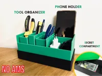 Tool organizer phone holder & secret compartment