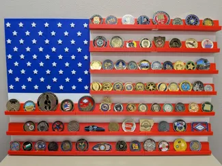 USA Flag Challenge Coin Wall Hanger