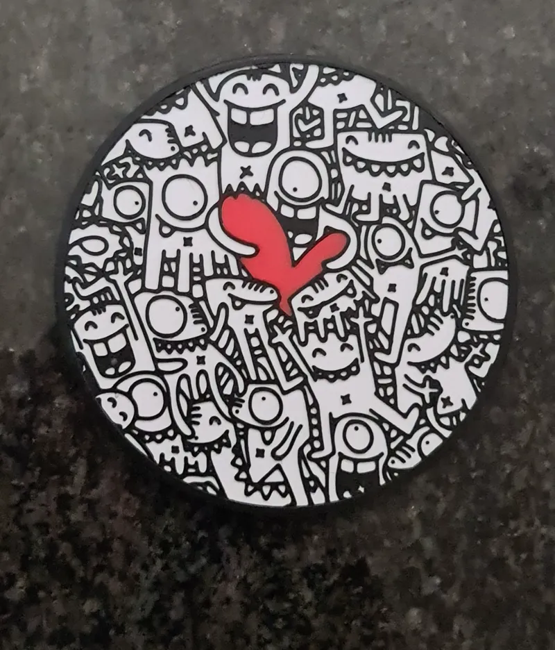 Doodle Heart Drink Coaster