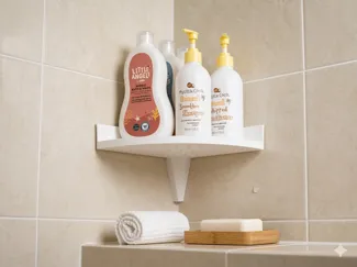 Fully Parametric No-Drill Corner Shower Shelf