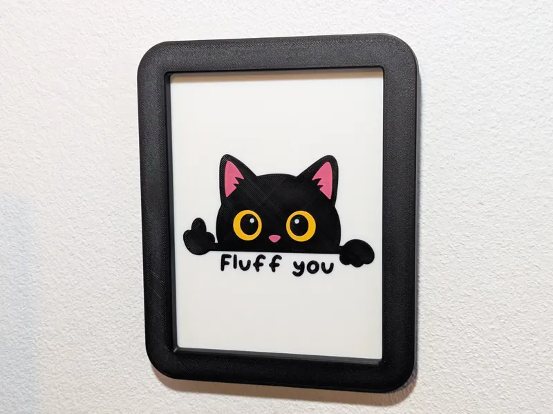 Fluff You Kitty Cat Framed Art for Wall or Desk