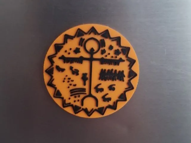 Tüngür (Shaman Drum) Magnet oder Medaille