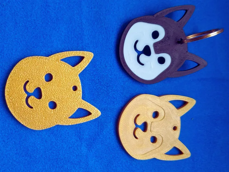 Simple Dog Face Smile Keychain