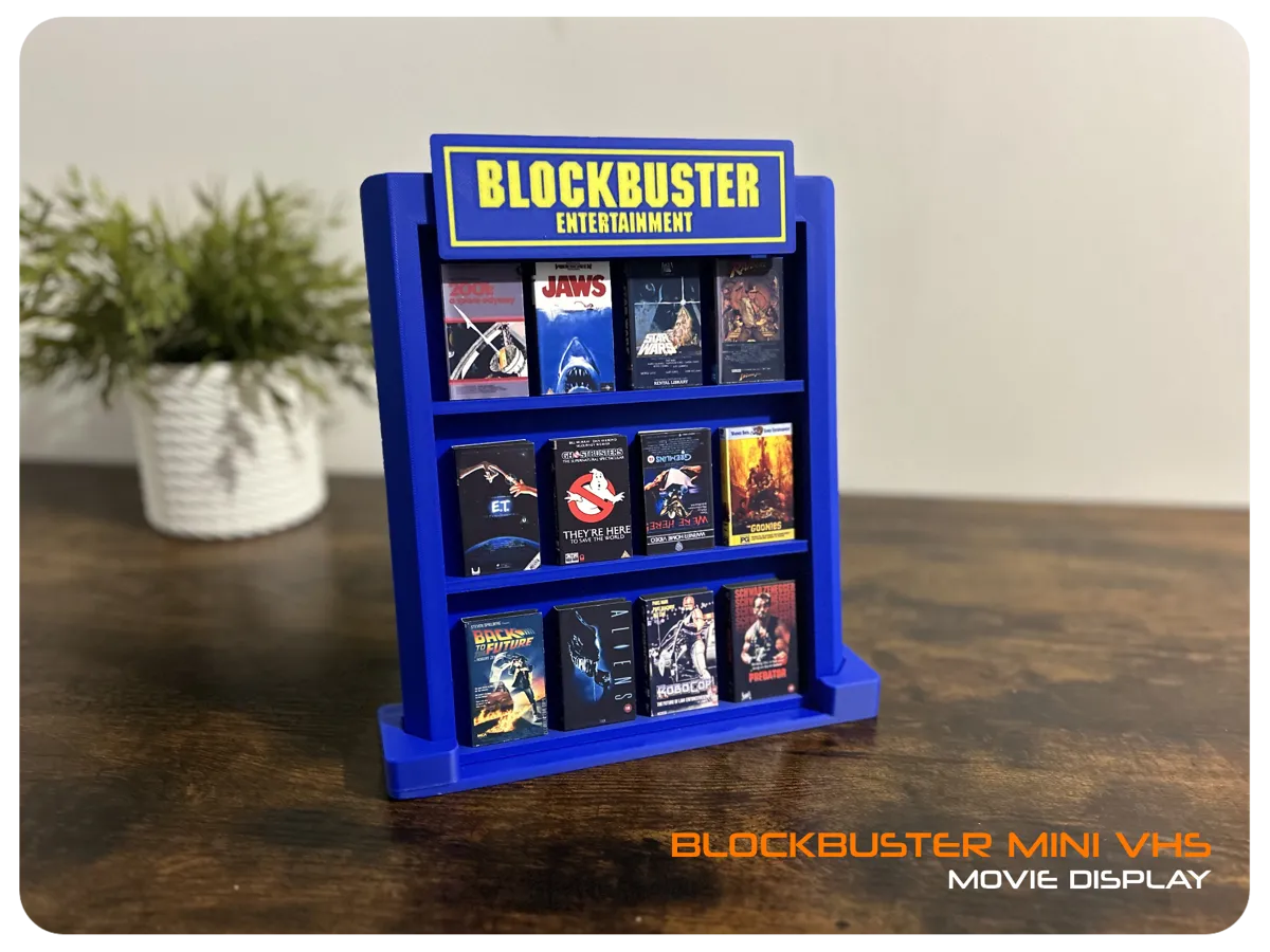 Blockbuster Mini VHS Movie Display - Free 3D Print Model - MakerWorld
