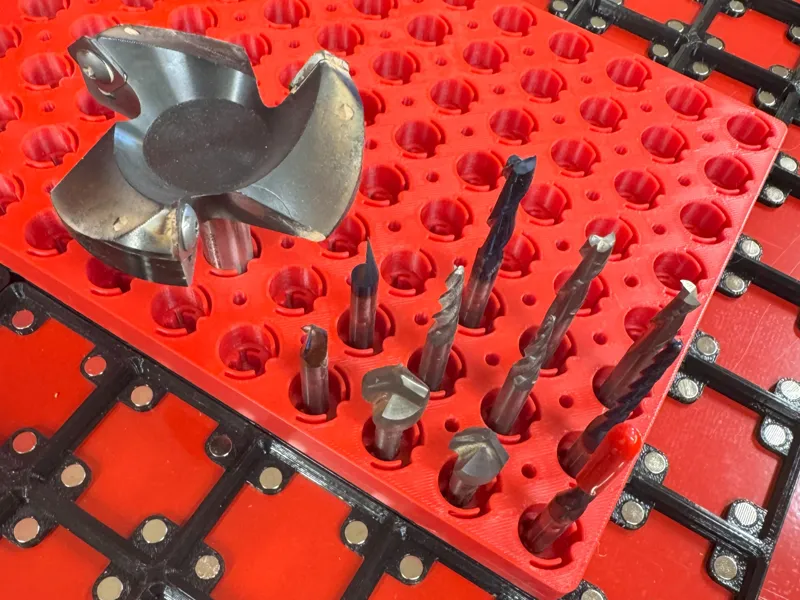 Gridfinity Router, CNC Bit Storage 1/8",1/4",1/2"