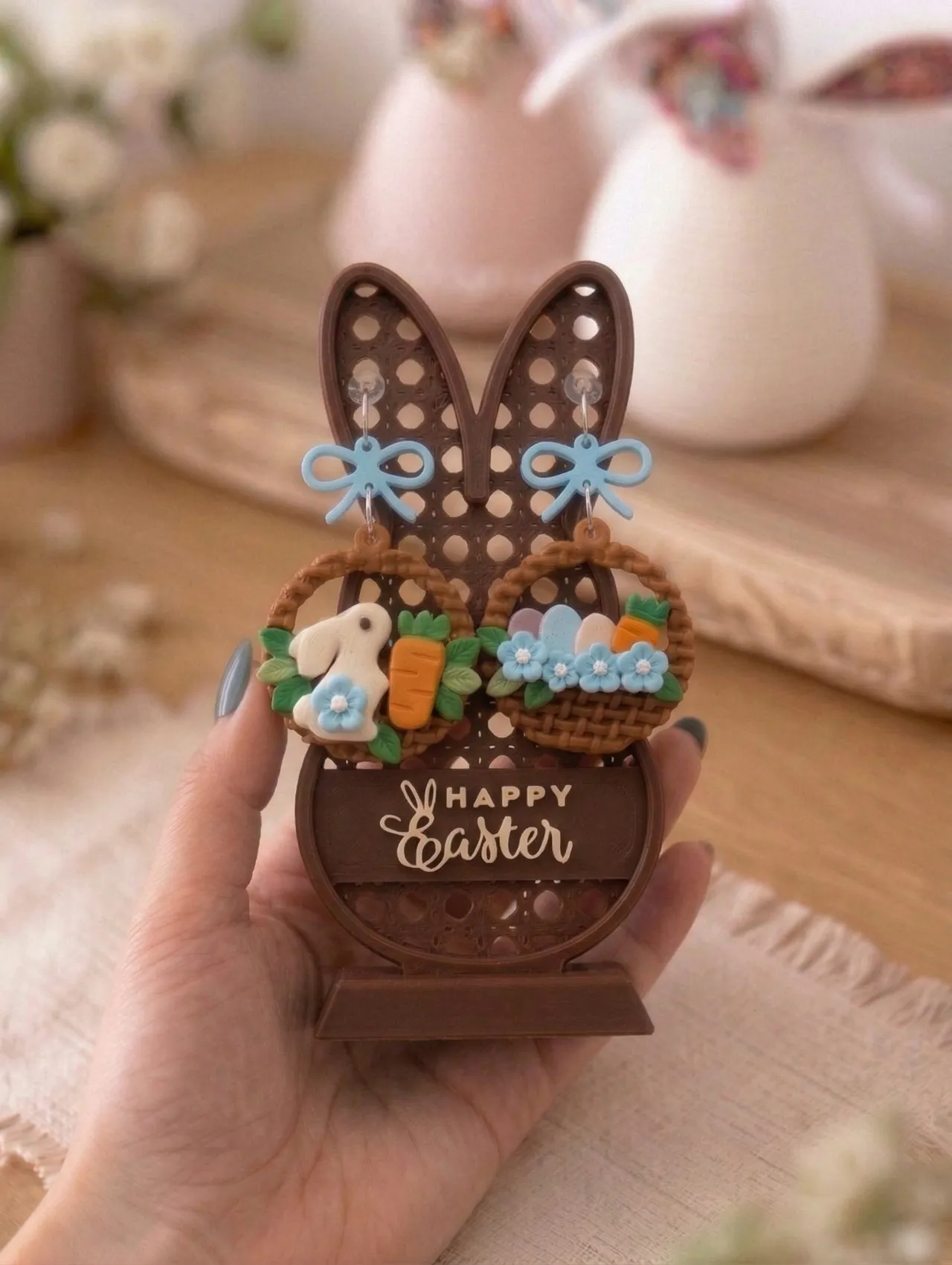 Easter Blossom Basket earring view 4