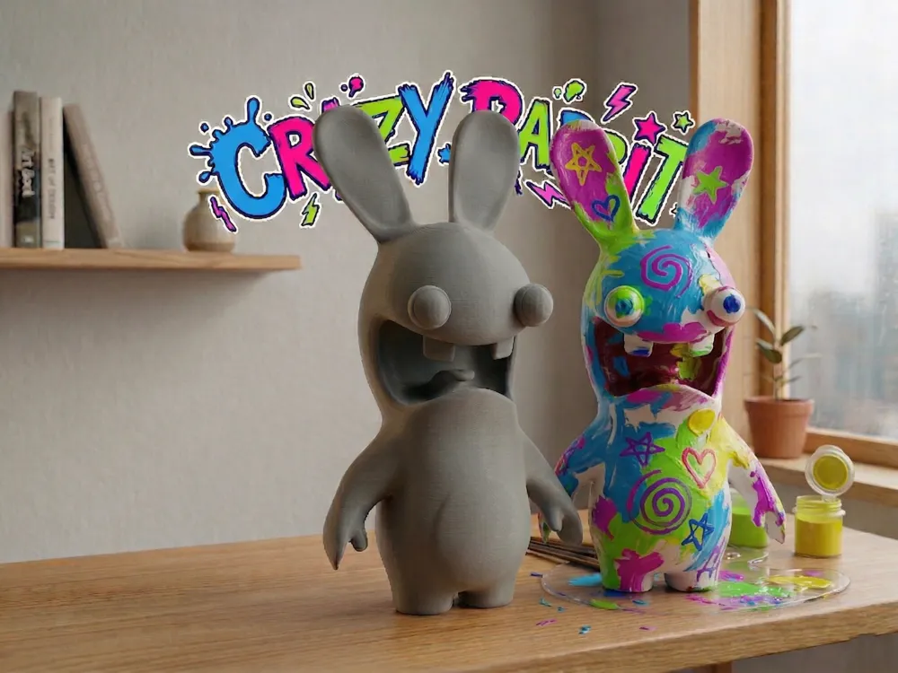 Crazy Rabbit for acrylic painting - Free 3D Print Model - MakerWorld