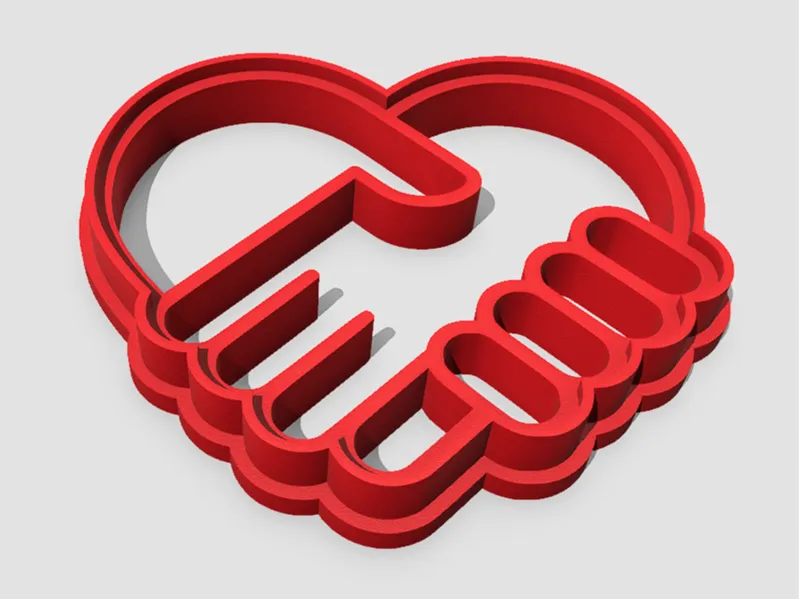 Heart with hands cookie cutter - valentines day