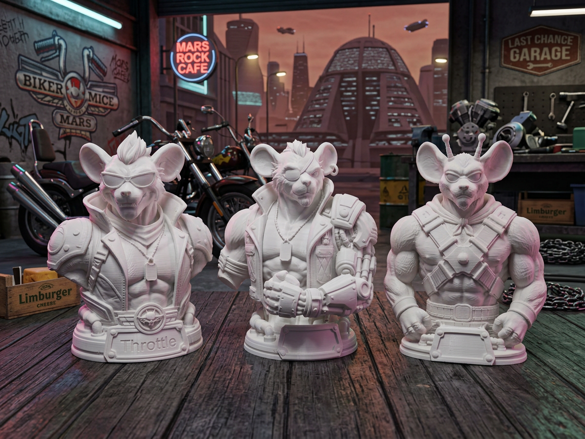 Biker Mice From Mars Bust Set