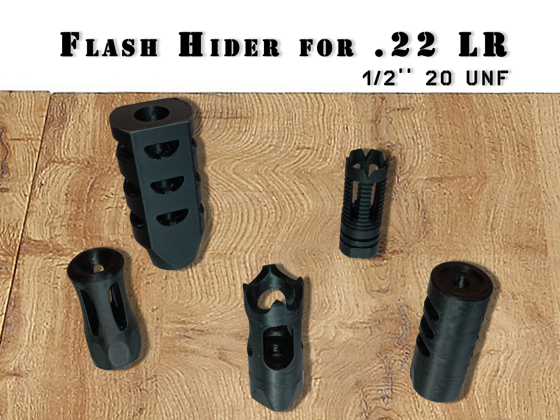 FLASH SUPPRESSOR / FLASH HIDER for .22lr.Pack of 5