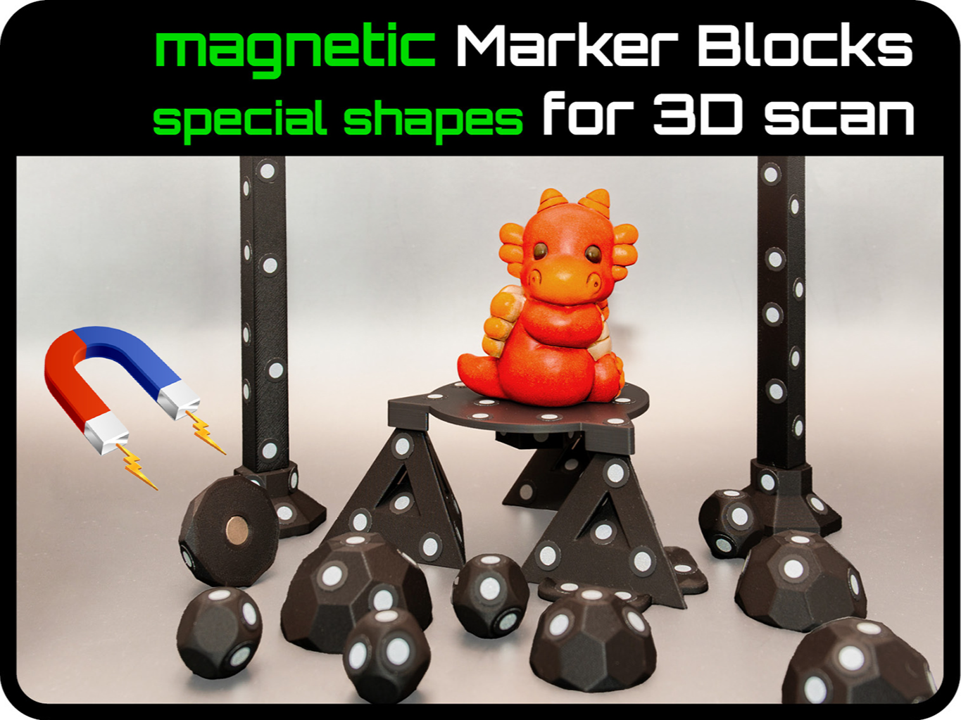 3D Scan magnetic Marker Block