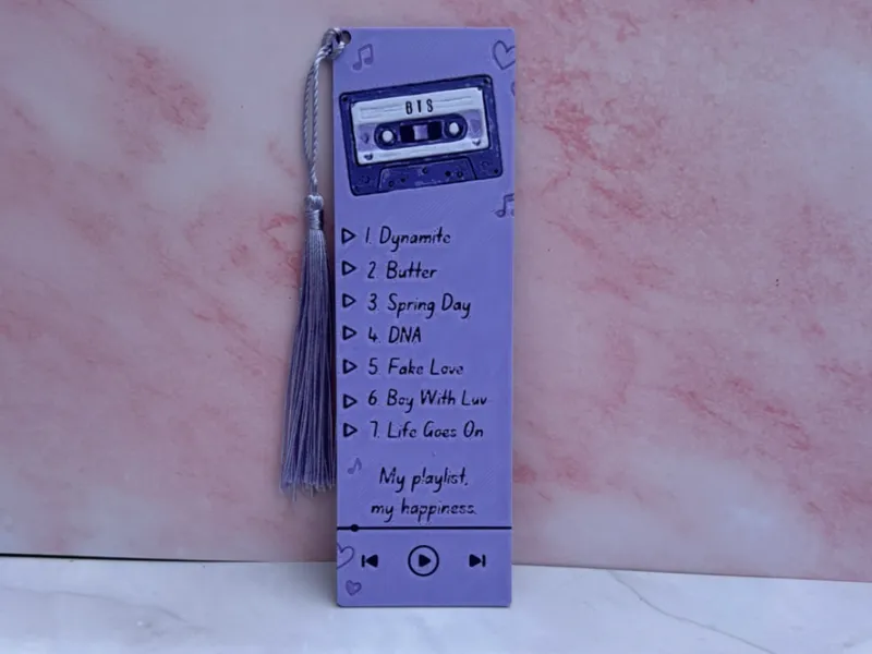 BTS Song Playlist Bookmark