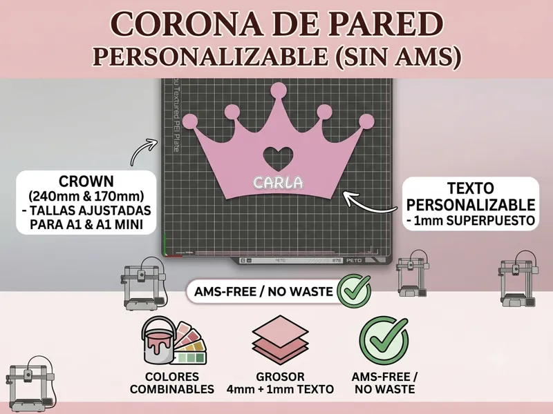 Corona de Princesa Personalizable - ¡Dos Tallas!