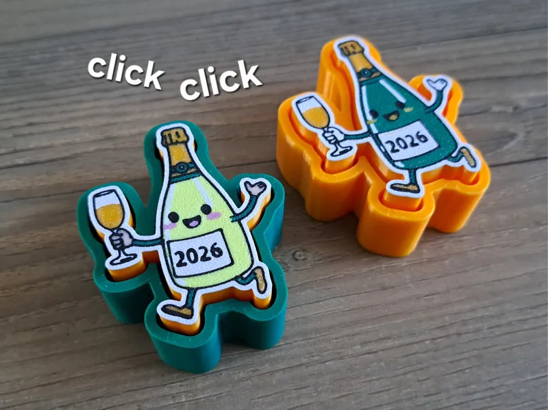 Happy New Year! champagne bottle fidget clicker