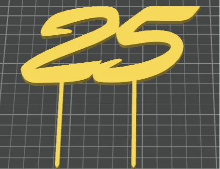 25 cake topper