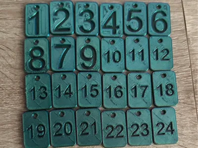 Number Tags 1-24