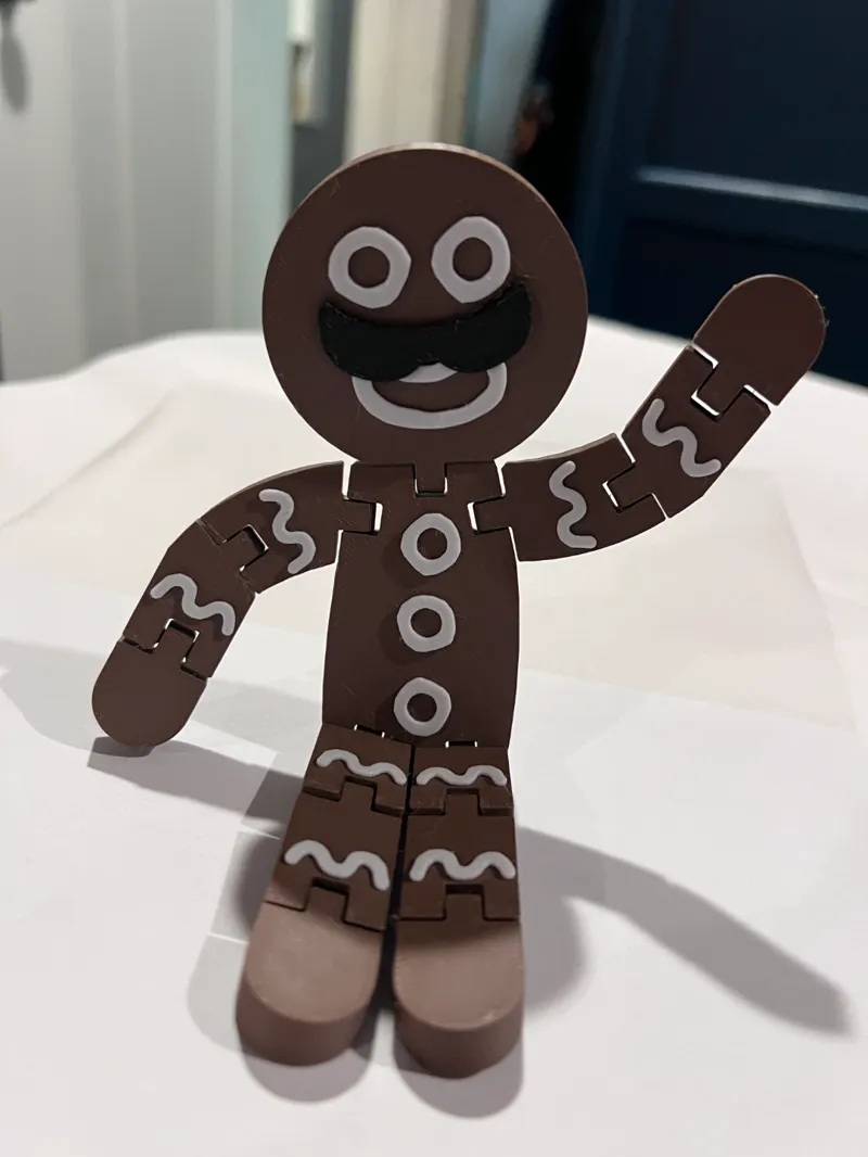 Articulated Gingerbread man with Mustash