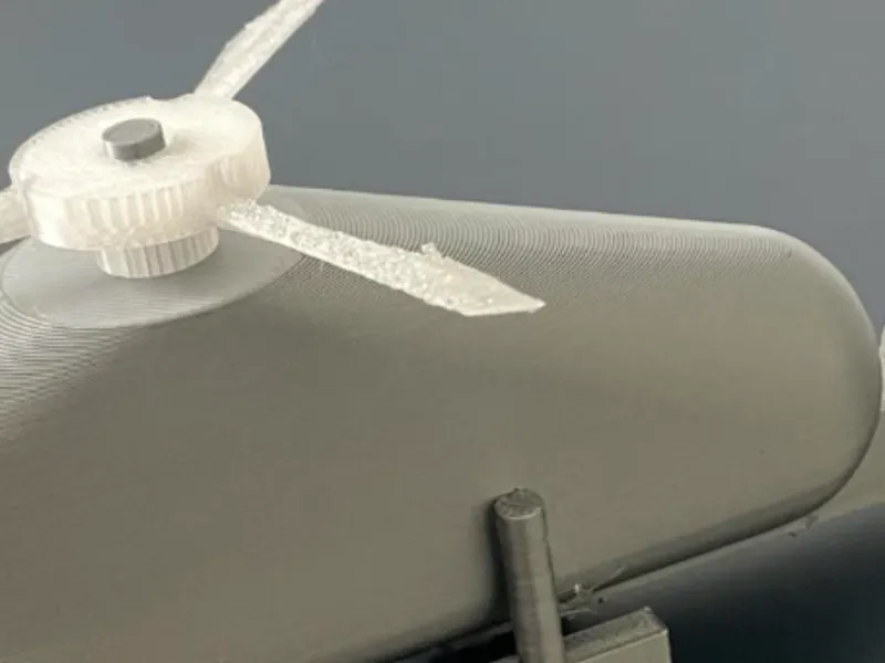 Articulated helicopter designed by a blind person