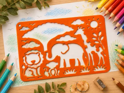 Safari Animal Stencil Template Painting Stencil