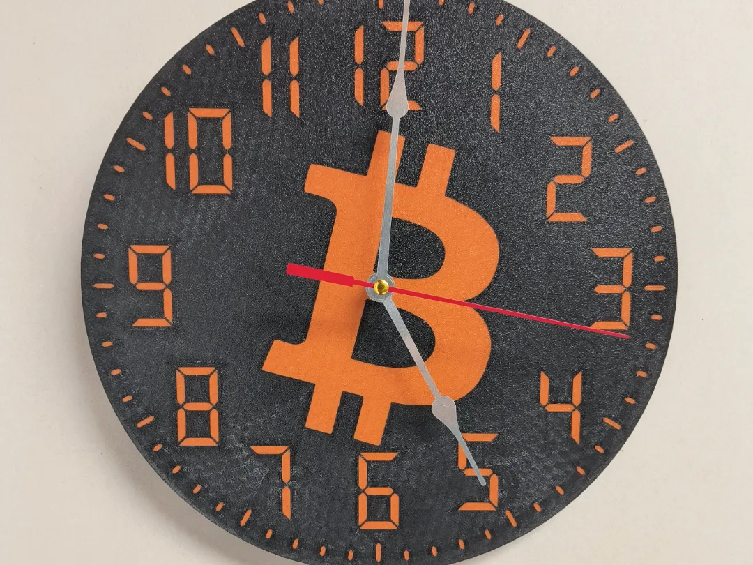 9 3/4 bitcoin logo wall clock - Free 3D Print Model - MakerWorld
