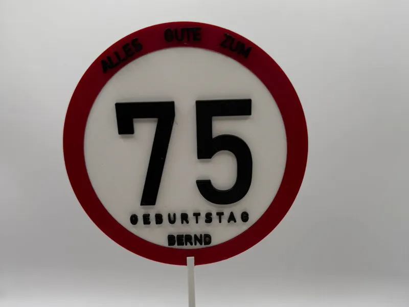 Verkehrsschild Geburtstag 75 - Personalisiert