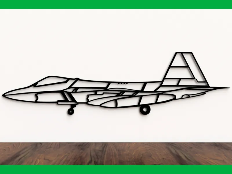 F-22 Wireframe wall art (F22 Fighter Jet)