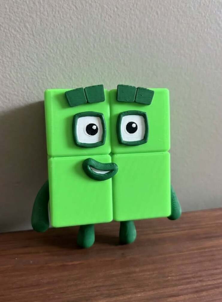 Miniatura 2 do modelo 3D Numberblock Four from Numberblocks