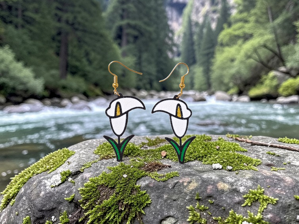 Calla lily earrings