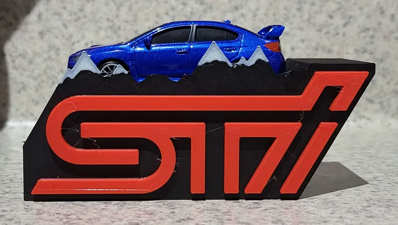 STI Desk Logo w/ Die-Cast Car Holder
