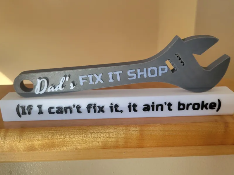 Dad's Fix It Shop Desk Sign