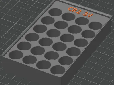 Gridfinity Batterie Box CR2, 3V 4x6