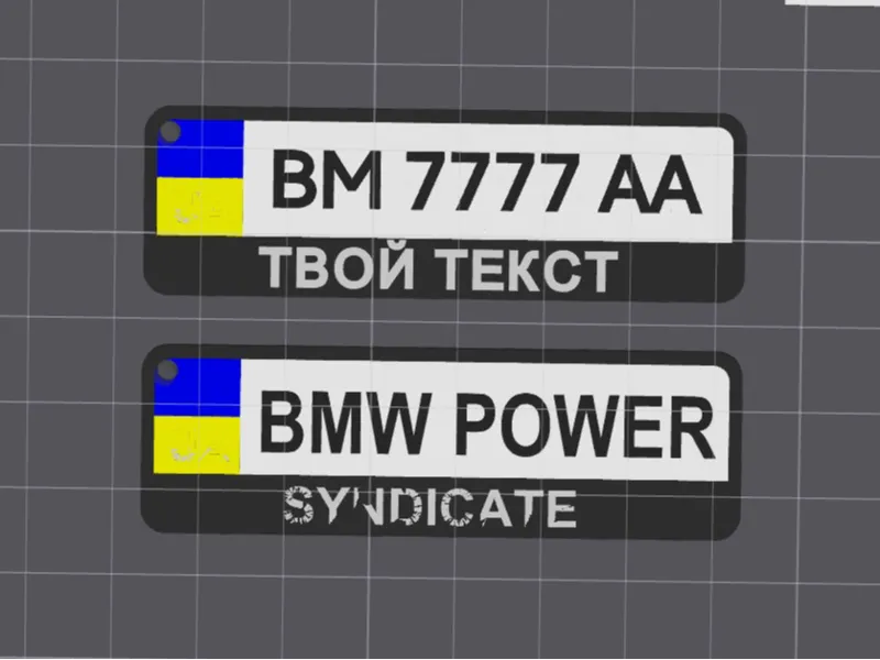Ukraine Car plate number Keychain