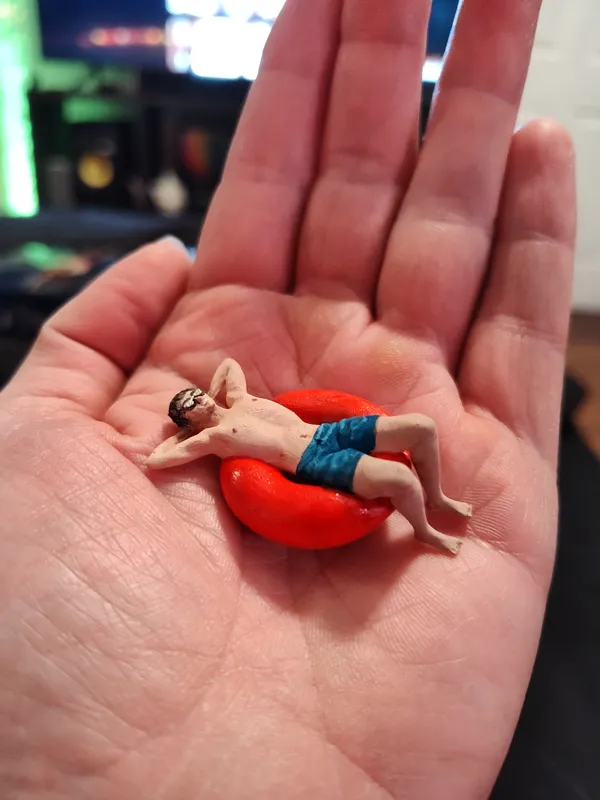 Little Dude on a Pool Float