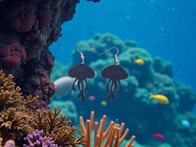 Floating jellyfish earrings