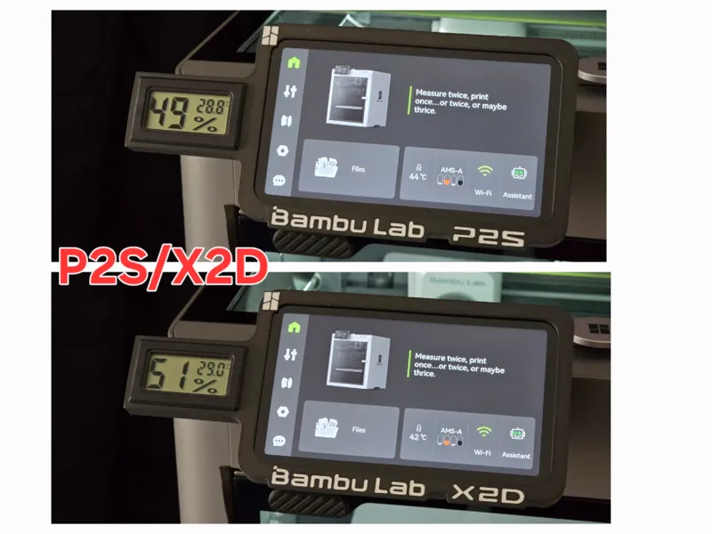 P2S / X2D Screen Bezel whit Hygrometer Holder