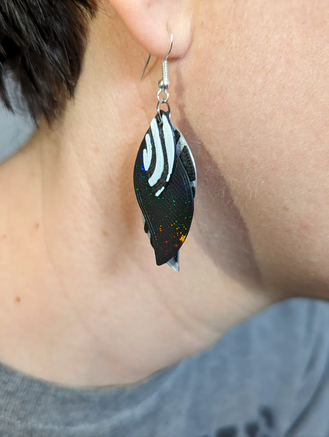 Layered Leaf Earrings view 2