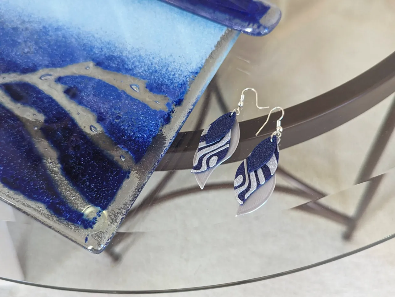 Layered Leaf Earrings view 3