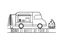 Décoration murale "Home Is Where We Park It" (van aménagé) — photo 1