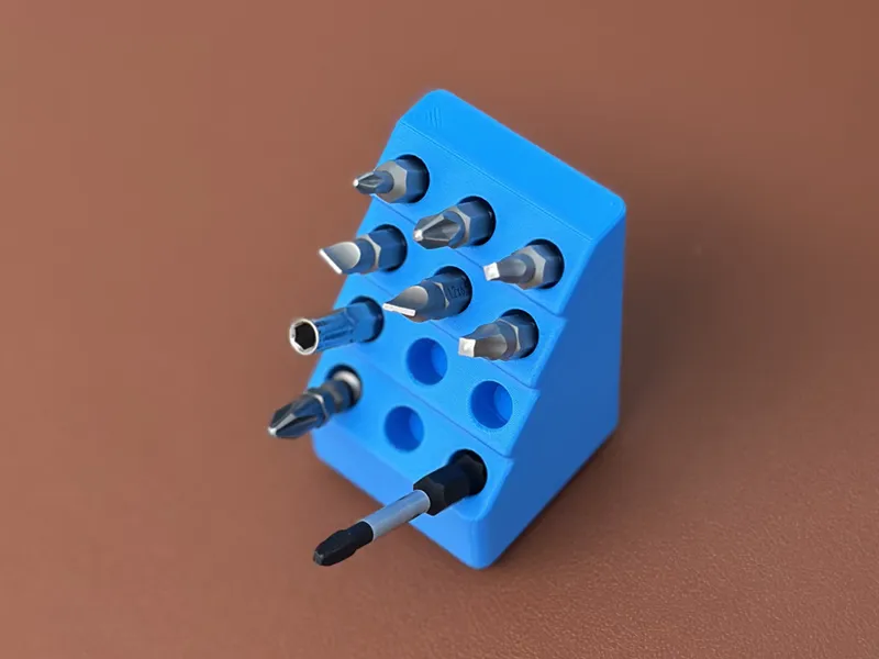 Gridfinity tiered bit stand for 1/4in bits