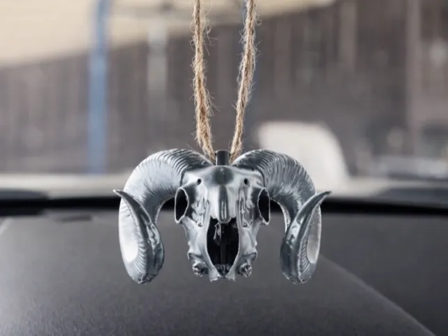 Ram skull with hole for hanging 