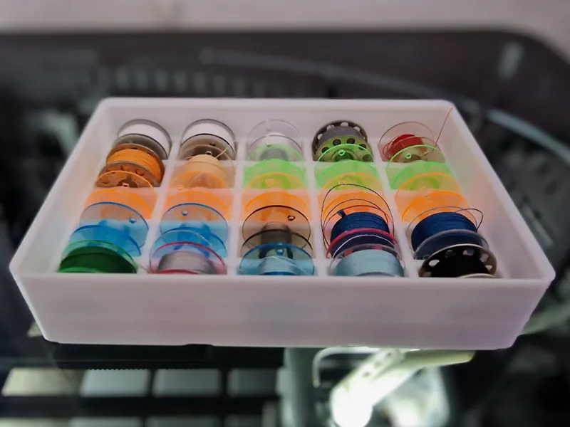 Gridfinity stackable sewing bobbin bin