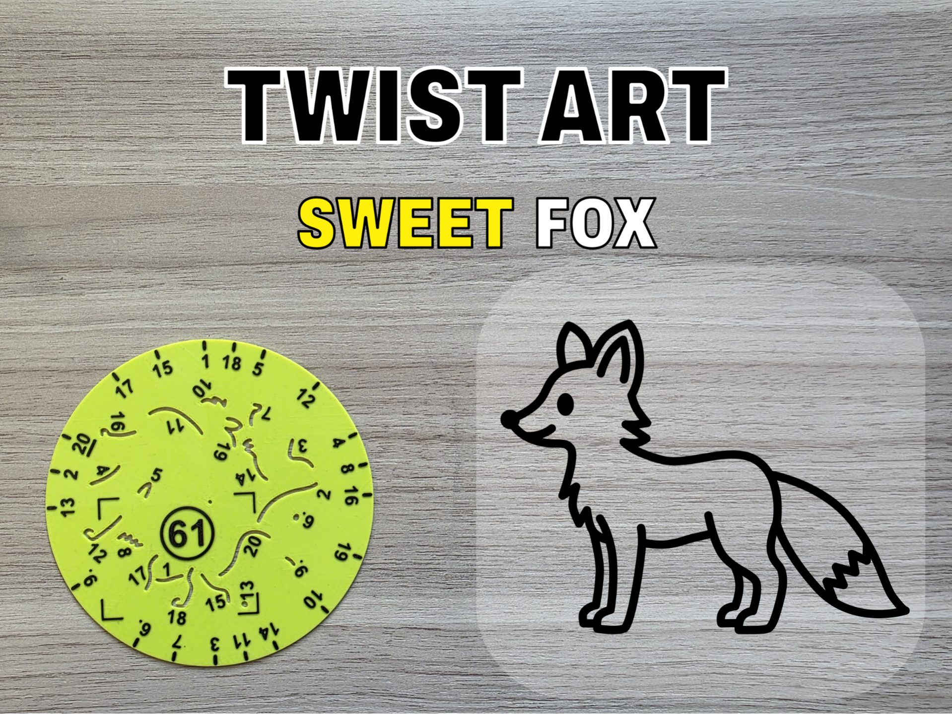 Twist Art 61 Fox - Rotary Drawing Stencil