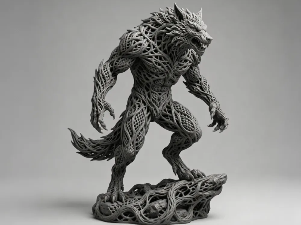 Figura decorativa: Werewolf | Dark Fantasy Monster Sculpture. Referencia del modelo original.